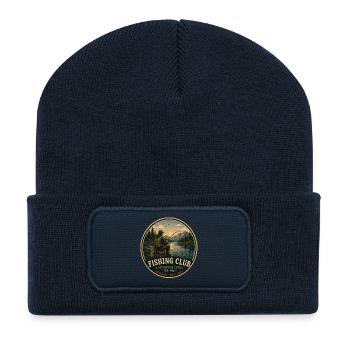 Angelclub Vintage Abenteuergrafik - Recycelte Patch Beanie - French Navy - Vorne