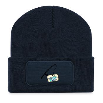 Schulstart Schulkind Angeln - Recycelte Patch Beanie - French Navy - Vorne