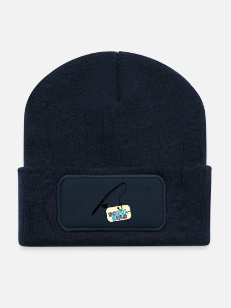Schulstart Schulkind Angeln - Recycelte Patch Beanie - French Navy