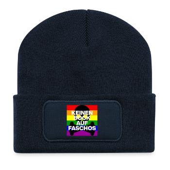KEINEN BOCK AUF NZS, NO NZS, NO AFD, SKULL SCHWARZ - Recycelte Patch Beanie - French Navy - Vorne