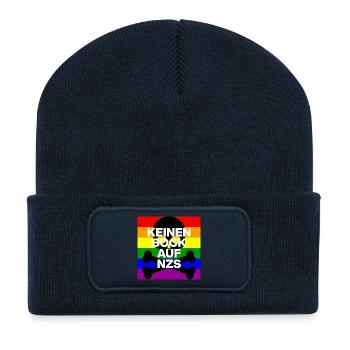 KEINEN BOCK AUF FASCHOS, NO NZS, NO AFD SCHWARZ - Recycelte Patch Beanie - French Navy - Vorne