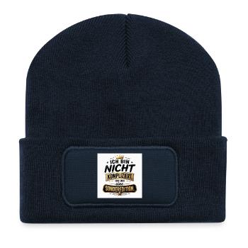 Ich bin nicht kompliziert, ich bin eine Sonderedit - Recycelte Patch Beanie - French Navy - Vorne