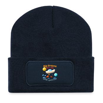 Big dreams start with ONE question - Recycelte Patch Beanie - French Navy - Vorne