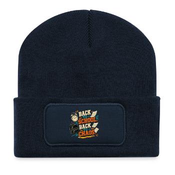 Back to School – Back to Chaos - Recycelte Patch Beanie - French Navy - Vorne