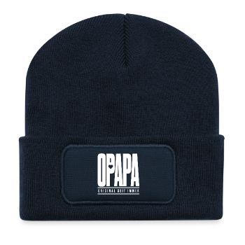 Opapa Original Seit Immer – Opa Familien Spruch - Recycelte Patch Beanie - French Navy - Vorne
