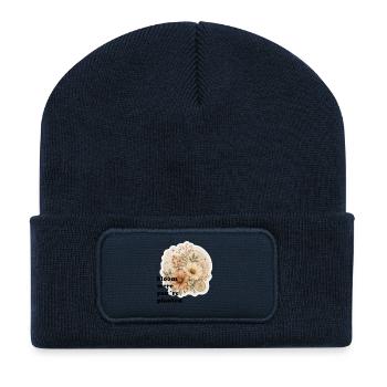 Blumenzeit Vintage Bouquet - Recycelte Patch Beanie - French Navy - Vorne