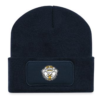 BIERWEHR - Mit Bier löscht's sich noch am besten - Recycelte Patch Beanie - French Navy - Vorne