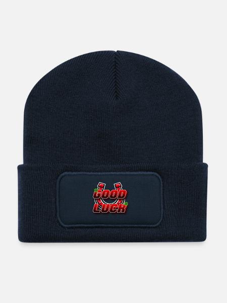 Viel Glück 3D Red mit Eisen - Recycelte Patch Beanie - French Navy