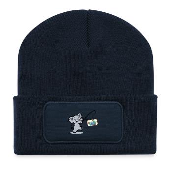 Schulkind Angeln Elefanten - Recycelte Patch Beanie - French Navy - Vorne