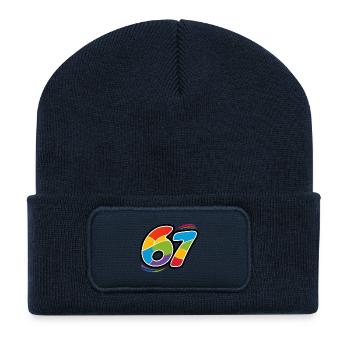 Rainbow Mosaic 67 - Recycled Patch Beanie - french navy - Front