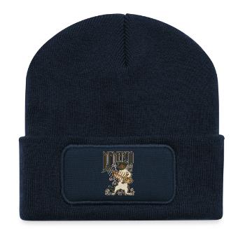 Souvenir d’arête de poisson-chat en os de champignon Art vintage drôle - Beanie recyclé à patch - bleu marine - Devant