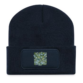 Blue Hydrangeas – Modern Floral Illustration - Recycled Patch Beanie - french navy - Front