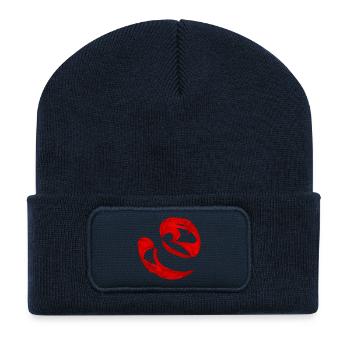 Red Swirl – Chaos Art - Recycled Patch Beanie - french navy - Front