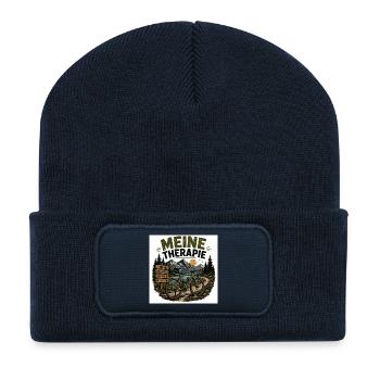 Meine Therapie: Bergbike Auszeit - Recycelte Patch Beanie - French Navy - Vorne