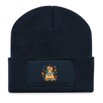 Geduld Wird Nachbestellt – Erzieherin Eule - Recycelte Patch Beanie - French Navy - Vorne