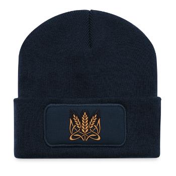 Wheat grain grain graphic - Recycled Patch Beanie - french navy - Front