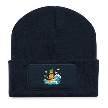 Surfing Pineapple Summer - Recycled Patch Beanie - french navy - Front