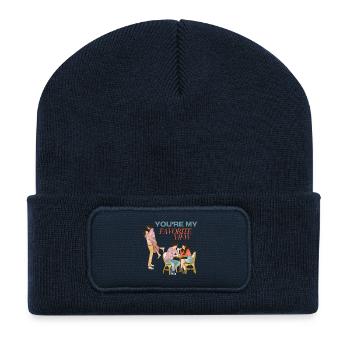 You're My Favorite View Romantic Couple Gift - Recycled Patch Beanie - french navy - Front