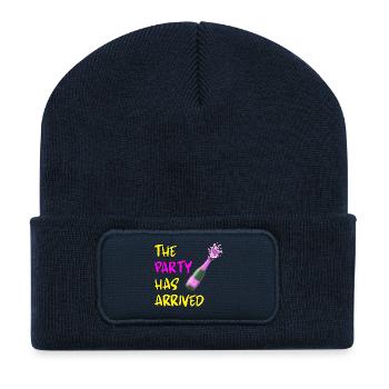 THE PARTY HAS ARRIVED, KANN LOS GEHEN MAUS - Recycelte Patch Beanie - French Navy - Vorne