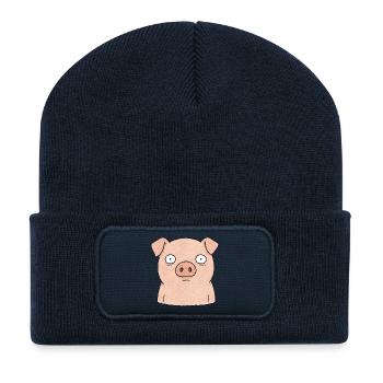 TINY ACTIVISTS | Pig - Recycled Patch Beanie - french navy - Front