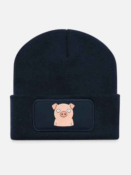 TINY ACTIVISTS | Schwein - Recycelte Patch Beanie - French Navy