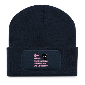 ICH HASSE MORGENMENSCHEN UND MORGEN UND MENSCHEN - Recycelte Patch Beanie - French Navy - Vorne