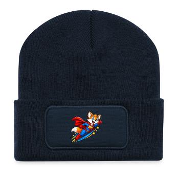 17_Miofox_Supermio - Recycelte Patch Beanie - French Navy - Vorne