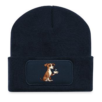 Whippet Windhund Whippets Windhundbesitzer - Recycelte Patch Beanie - French Navy - Vorne