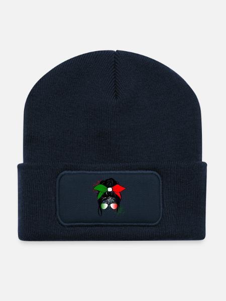 Italia Girl - Recycelte Patch Beanie - French Navy