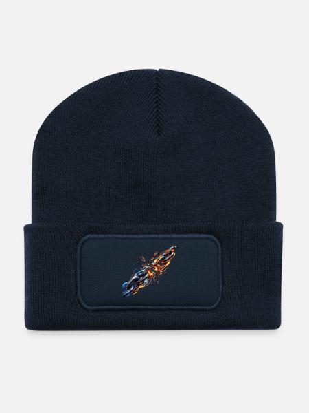 Feuerkette: Brennende Kraft - Recycelte Patch Beanie - French Navy