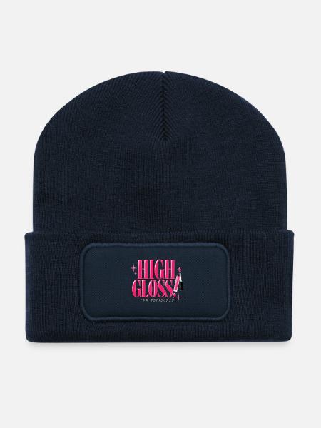 High Gloss, Low Tolerance | Y2K Statement - Recycelte Patch Beanie - French Navy