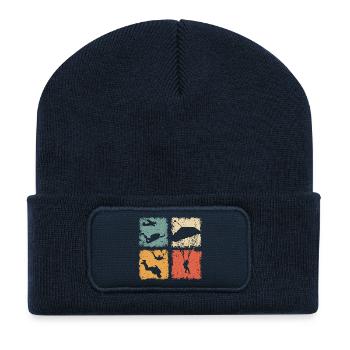 Fallschirmspringen Absprung Freifall Fallschirm - Recycelte Patch Beanie - French Navy - Vorne