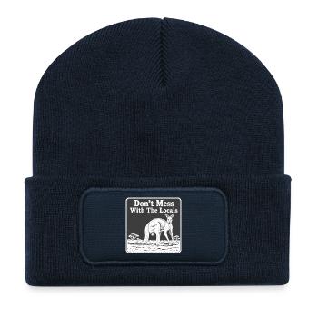 Dont Mess With The Locals Kangaroo - Recycelte Patch Beanie - French Navy - Vorne