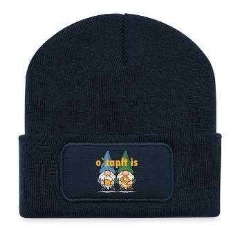 Zwerge o zapft is - Recycelte Patch Beanie - French Navy - Vorne
