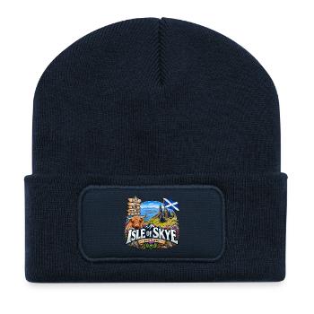 Isle of Skye – Old Man of Storr & Scotland - Recycelte Patch Beanie - French Navy - Vorne