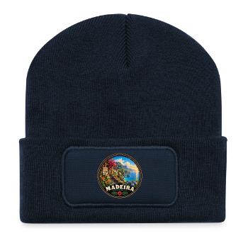 Madeira Portugal Insel Urlaub Vintage - Recycelte Patch Beanie - French Navy - Vorne