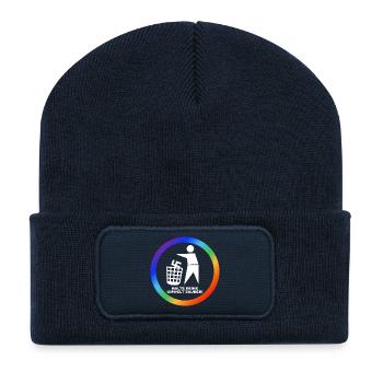 Gegen Rechts - Halte deine Umwelt sauber - FCK NZS - Recycelte Patch Beanie - French Navy - Vorne