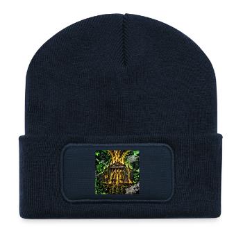 Geistige Freiheit finanzieren 💡 - Recycelte Patch Beanie - French Navy - Vorne