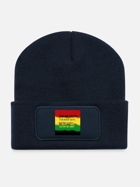 Liebe und Frieden - Recycelte Patch Beanie - French Navy