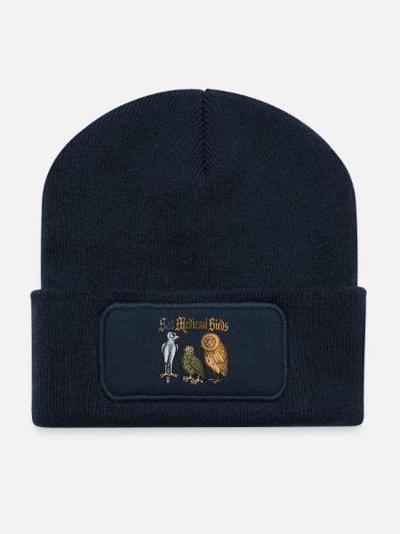 Traurige mittelalterliche Vögel - Recycelte Patch Beanie - French Navy