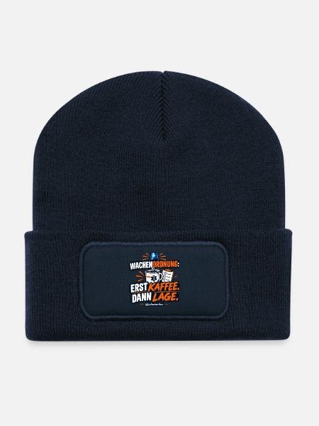 Wachenordnung Erst Kaffee Dann Lage - Recycelte Patch Beanie - French Navy