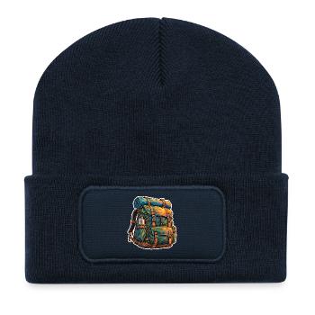 Sonnenuntergang Rucksack Abenteuer - Recycelte Patch Beanie - French Navy - Vorne
