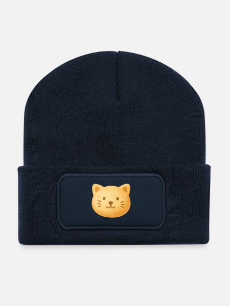 Katzenkuchen-Keks - Recycelte Patch Beanie - French Navy