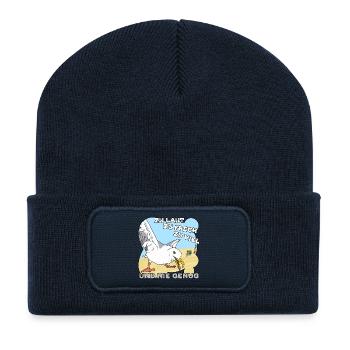Zu laut, zu frech, zu viel - Recycelte Patch Beanie - French Navy - Vorne