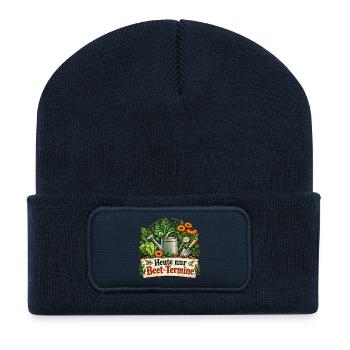 Heute nur Beet Termine - Recycelte Patch Beanie - French Navy - Vorne