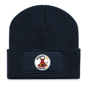 Metalhead Mantra Gitarre Heavy Metal T-Shirt - Recycelte Patch Beanie - French Navy - Vorne