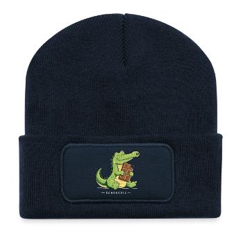 Schokodil Krokodil Schokolade Wortspiel Humor - Recycelte Patch Beanie - French Navy - Vorne