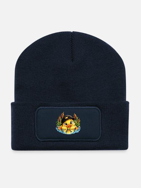 Königsküken im Wasser mit Hut - Recycelte Patch Beanie - French Navy