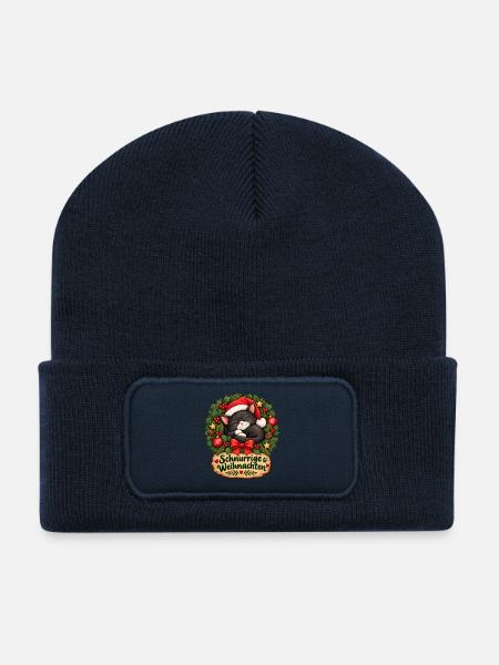 Schnurrige_Weihnachten - Recycelte Patch Beanie - French Navy