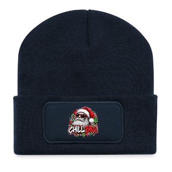  Chill Bro Entspannter Weihnachtsmann Mit - Recycelte Patch Beanie - French Navy - Vorne
